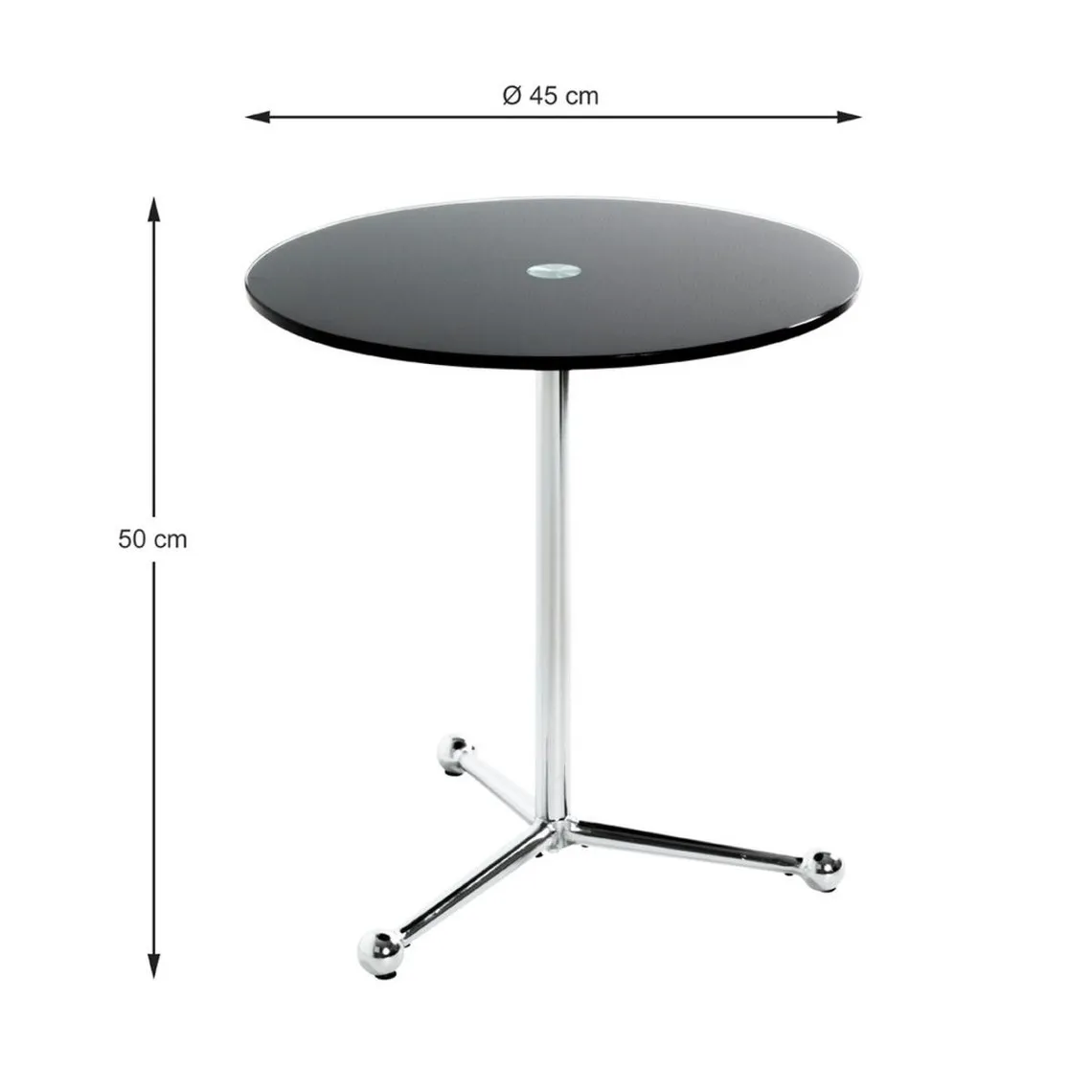 table d'appoint en tube d'acier chromé | 3 Suisses