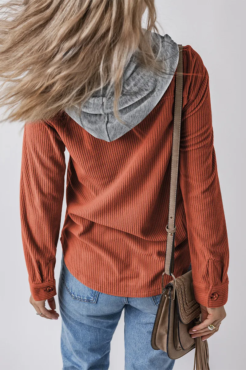 Tatiana | manteau élégant contrasté avec capuche pour femmes