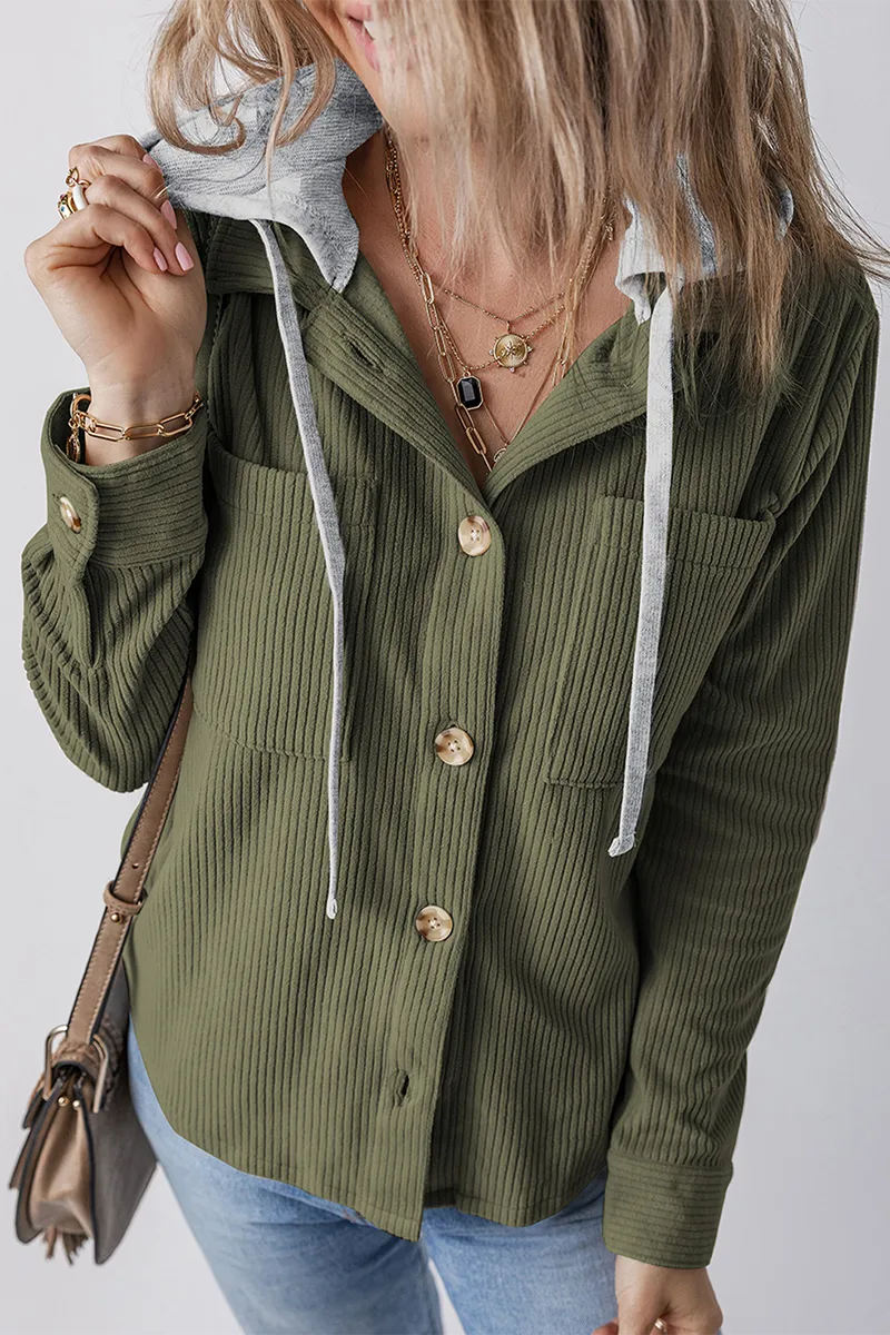 Tatiana | manteau élégant contrasté avec capuche pour femmes