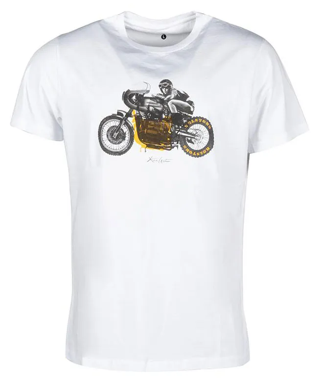 Tee shirt Helstons BM blanc, Tee shirt moto vintage homme