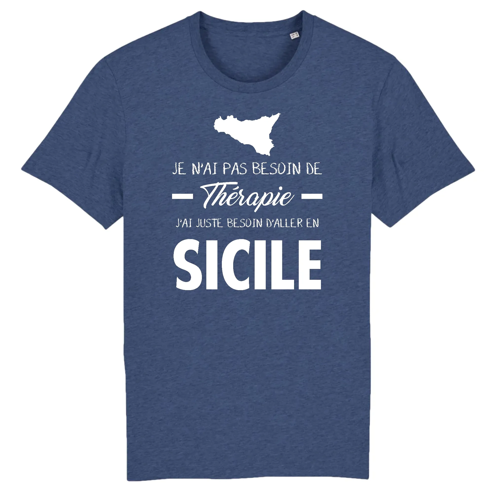 Thérapie Sicile - Italie - T-shirt souvenir coton bio - Imprimé FR