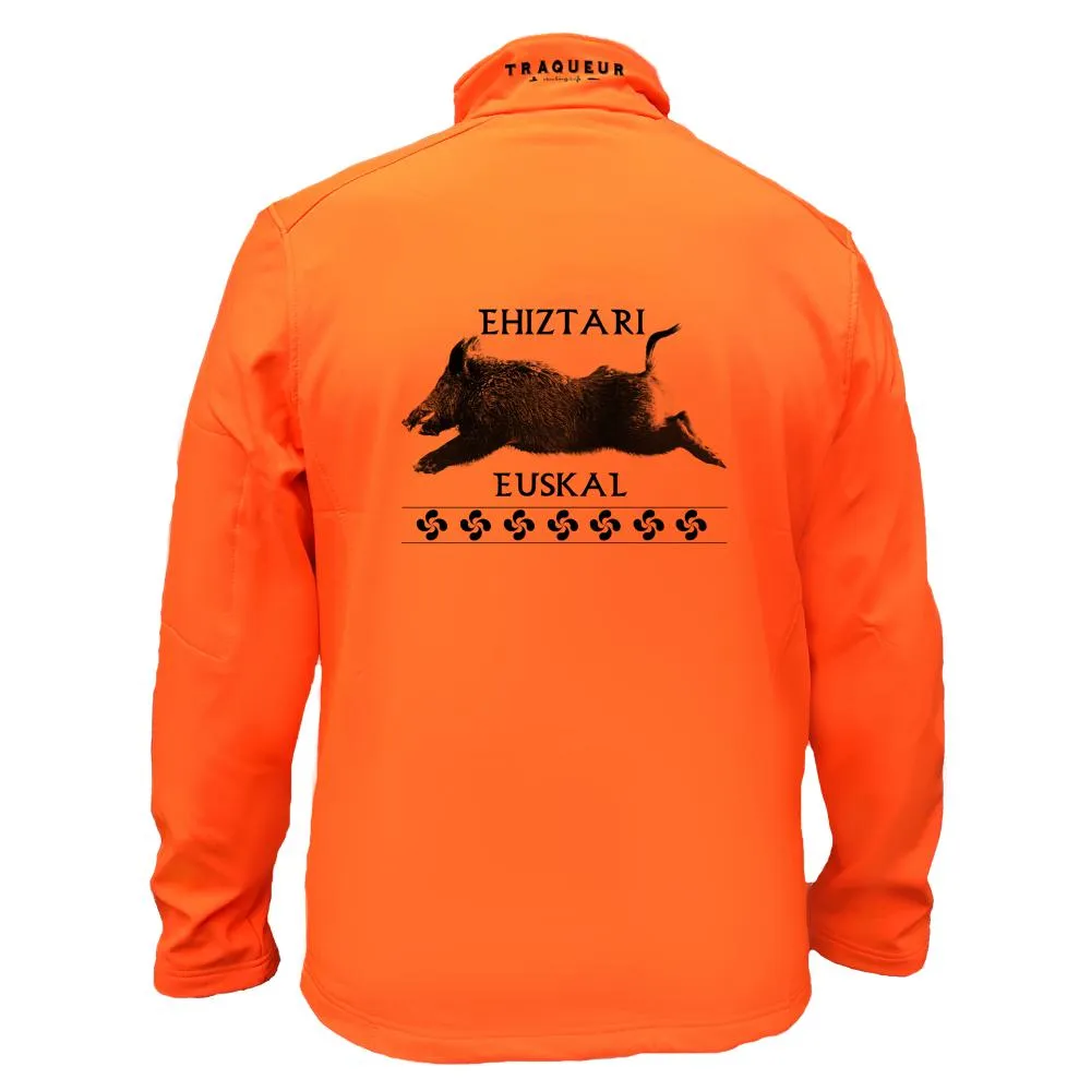 Veste softshell Homme ou Femme Sanglier avec/sans capuche – Ehiztari euskal