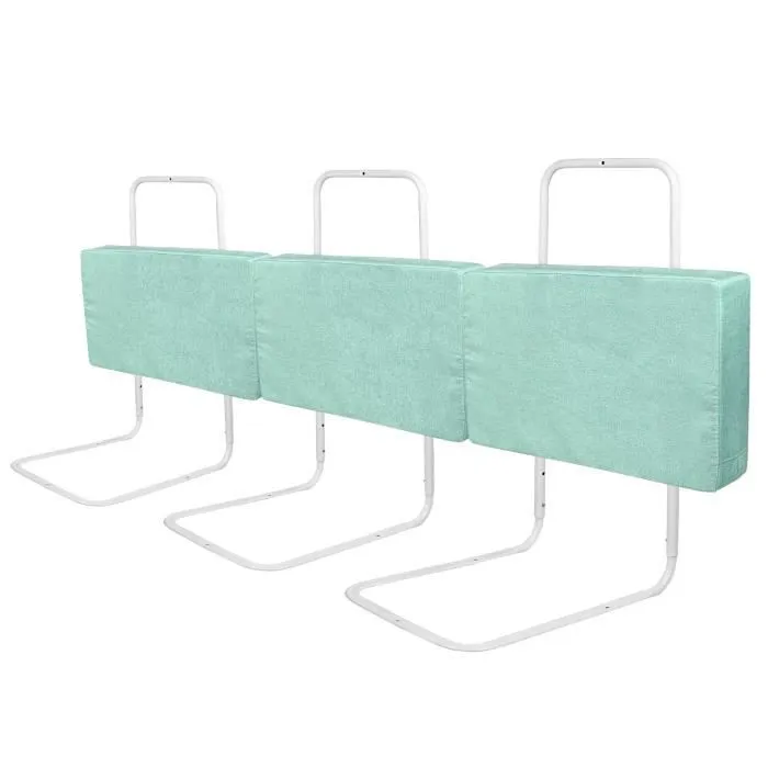 XMTECH Barrière de Lit Bébé Anti-chute Hauteur Réglable Barrière de Lit de sécurité Softpack pour Enfant Vert de Mer 180cm